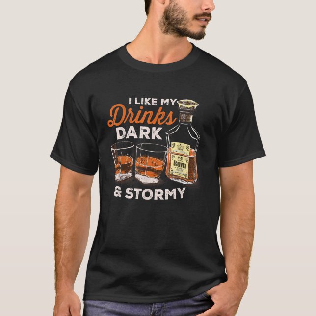 T-shirt J'aime mes boissons Dark and Stormy fun boire Shir (Devant)