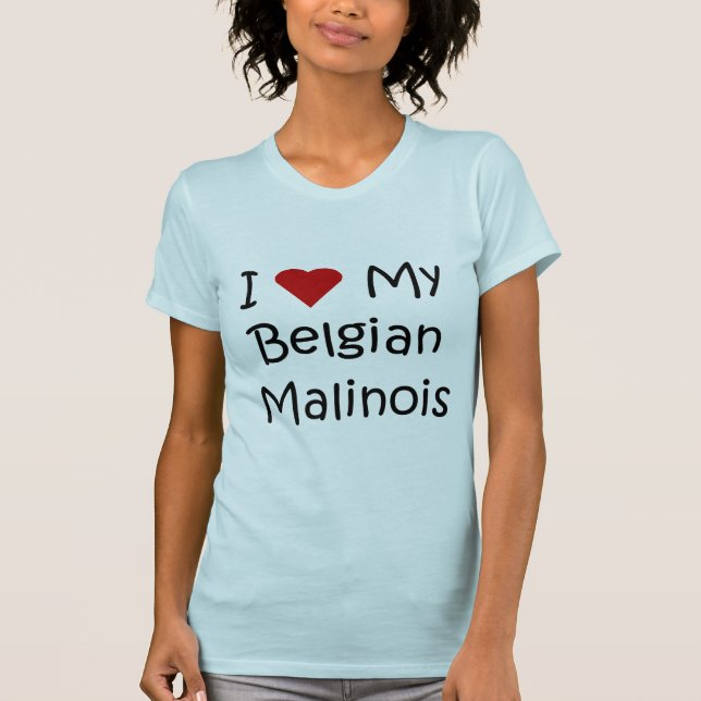 T-shirt J'aime mes cadeaux belges d'amoureux des chiens de (Devant)