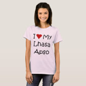 T-shirt J'aime mes cadeaux d'amoureux des chiens de Lhasa (Devant entier)