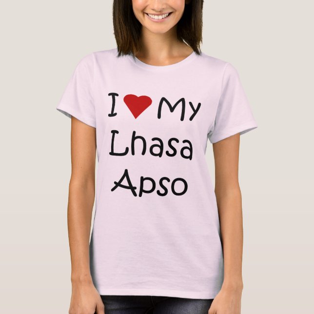 T-shirt J'aime mes cadeaux d'amoureux des chiens de Lhasa (Devant)