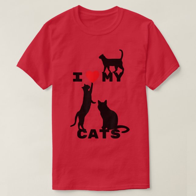 T-shirt J'aime mes chats (Design devant)