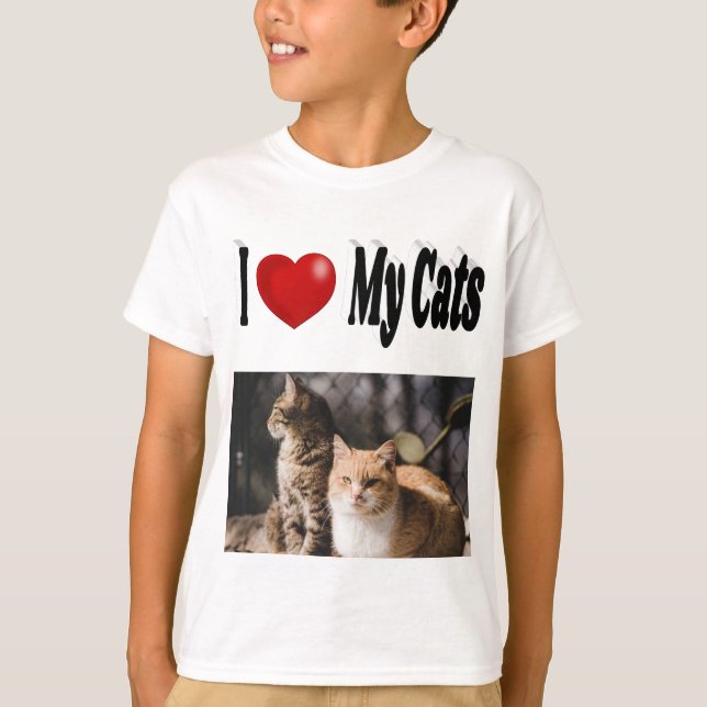 T-shirt J'aime mes chats Photo (Devant)