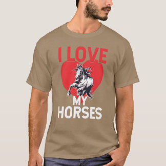 T-shirt J'Aime Mes Chevaux Aînés Cheval Équitation vintage