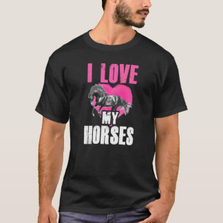 T-shirt J'aime mes chevaux Équitation Cavalier