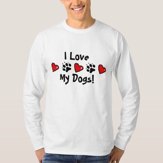 T-shirt J'aime mes chiens (Devant)