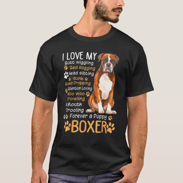 T-shirt J'Aime Mes Chiens De Boxer (Devant)