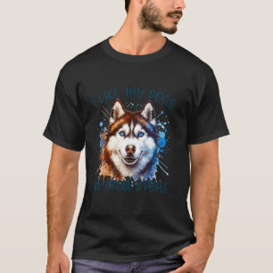 T-shirt J'aime mes chiens et peut-être 3 personnes drôle H