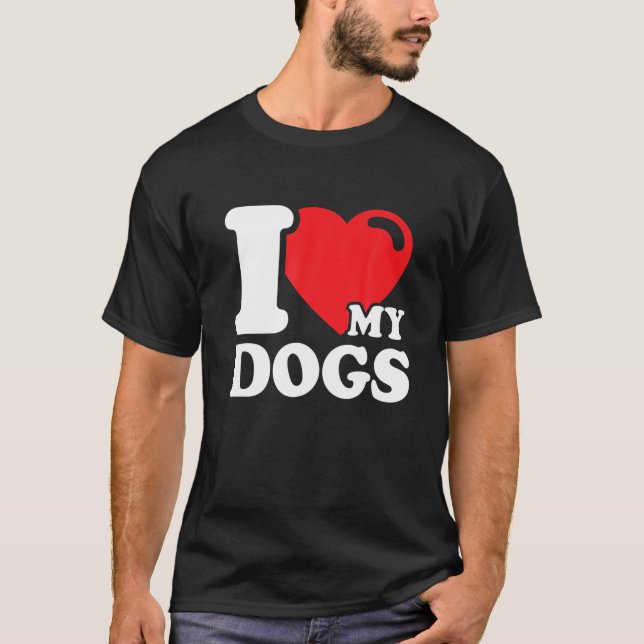 T-shirt J'aime mes chiens - J'aime les chiens (Devant)