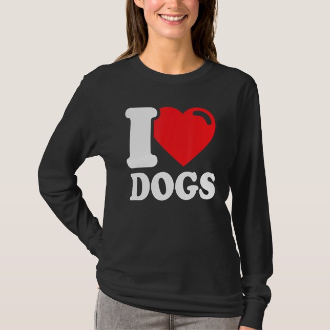 T-shirt J'aime mes chiens J'aime les chiens 1 (Devant)