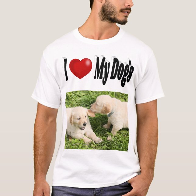 T-shirt J'aime mes chiens photo (Devant)
