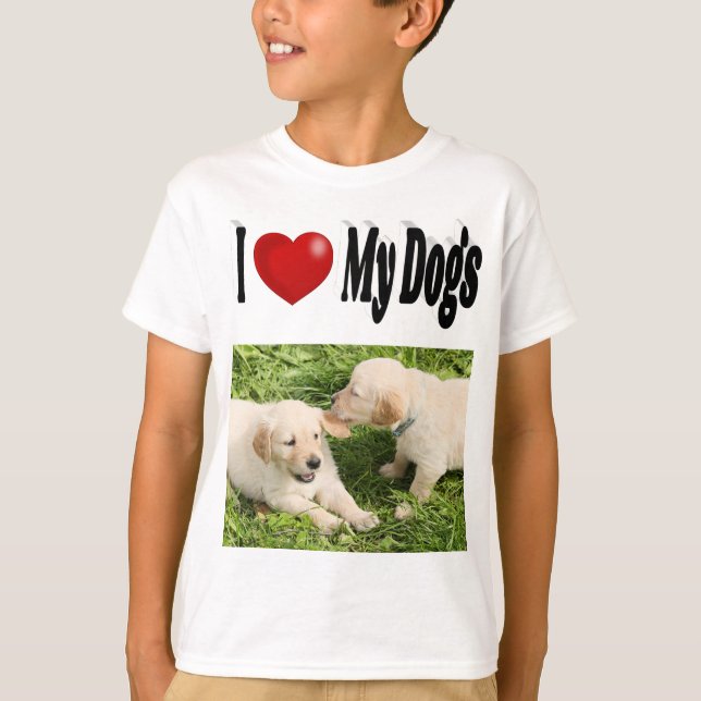 T-shirt J'aime mes chiens photo (Devant)