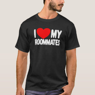 T-shirt J'Aime Mes colocataires Coeur Rouge J'Aime Mes col