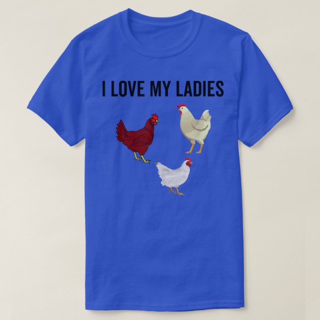 T-shirt J'Aime Mes Dames Drôle Poulet Agricole Poulets Loi (Design devant)