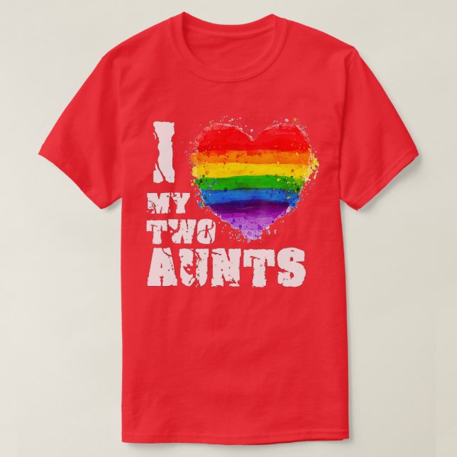 T-shirt J'aime mes deux Aunts Gay LGB cadeau (Design devant)