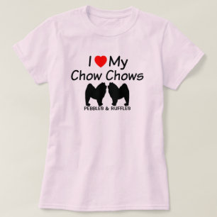 T-shirt J'Aime Mes Deux Chiens Chow