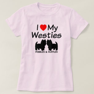 T-shirt J'Aime Mes Deux Chiens Westie