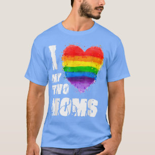 T-shirt J'aime mes deux femmes LGBT Gay Lesbian 