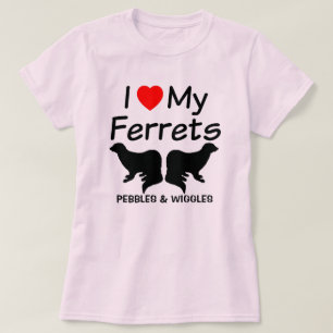 T-shirt J'Aime Mes DEUX Ferrets