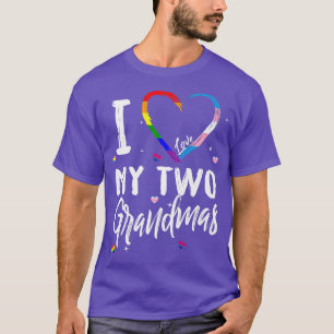 T-shirt J'aime mes deux grand-mères lesbiennes LGBTQ Rainb