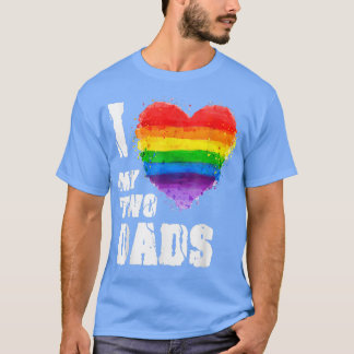 T-shirt J'aime mes deux papas LGBT Gay 