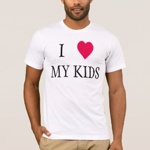 T-shirt J'aime mes enfants coeur rouge tee - shirts pour p