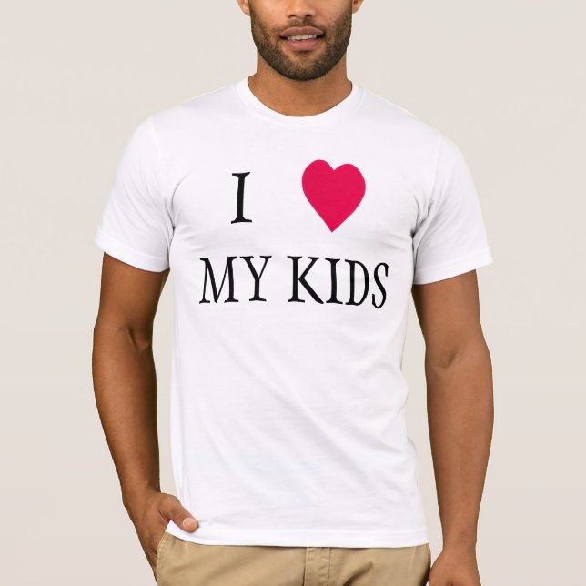 T-shirt J'aime mes enfants coeur rouge tee - shirts pour p (Devant)