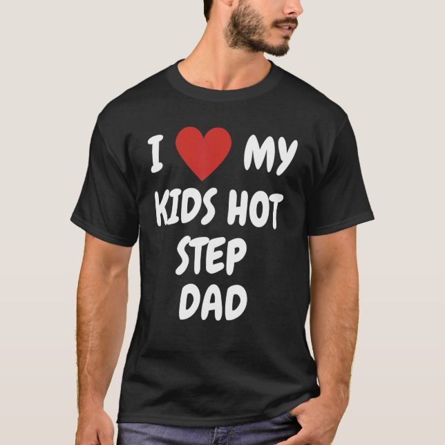 T-shirt J'aime mes enfants Étape chaude papa aimer l'Expre (Devant)