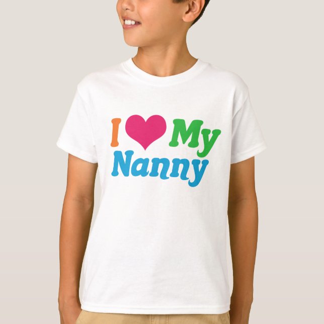 T-shirt J'Aime Mes Enfants Nanny (Devant)