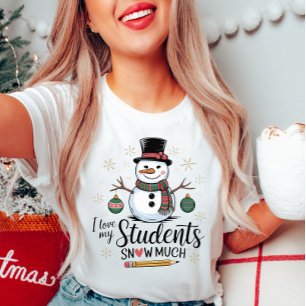 T-shirt J'Aime Mes Étudiants Neige Beaucoup Tee
