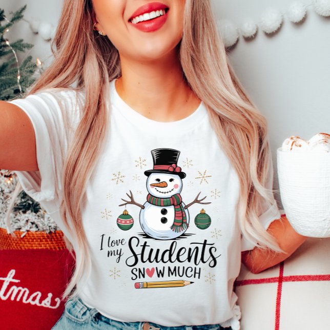 T-shirt J'Aime Mes Étudiants Neige Beaucoup Tee (Créateur téléchargé)
