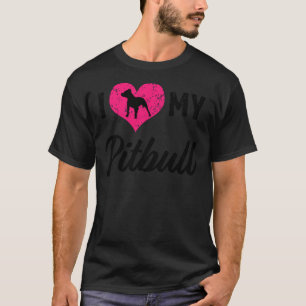 T-shirt J'Aime Mes Femmes Pitbull Relaxées