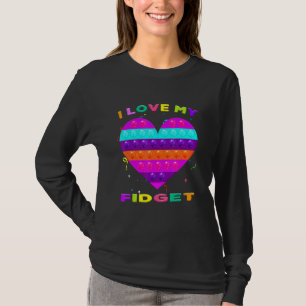T-shirt J'Aime Mes Fidgets Pop It Heart Game Toddler Fidge