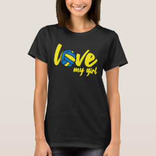 T-shirt J'aime mes filles maman volleyball mignonne maman