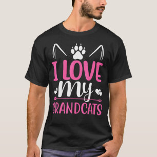 T-shirt J'aime mes grands chats Chat Grand-papa Grand-mère