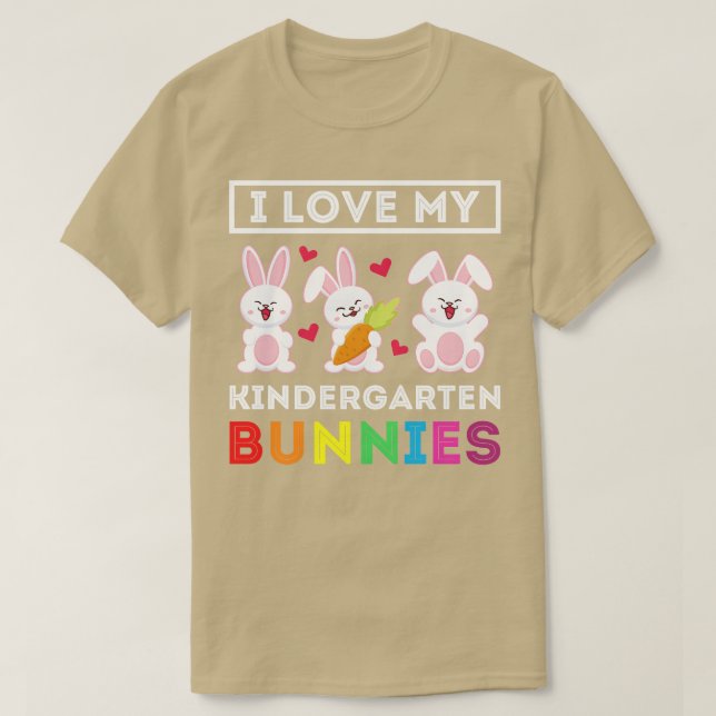 T-shirt J'Aime Mes lapins de jardin d'enfants Enseignant B (Design devant)