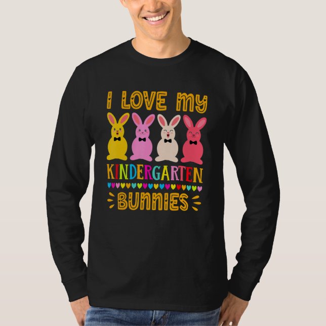 T-shirt J'aime mes lapins de jardin d'enfants enseignant P (Devant)