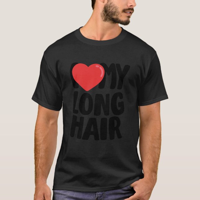 T-shirt J'aime mes longs cheveux (Devant)