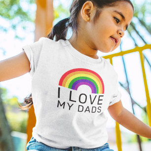 T-shirt J'aime Mes Papas Enfants Fiers de l'Arc-en-ciel de