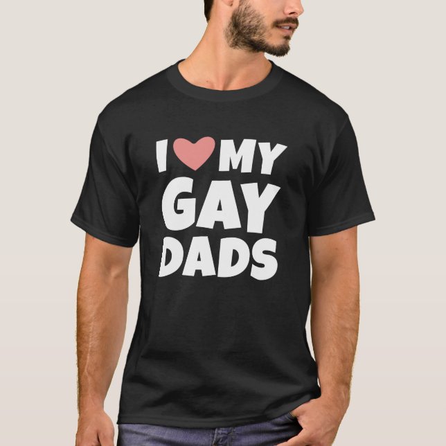 T-shirt J'aime mes papas gays (Devant)
