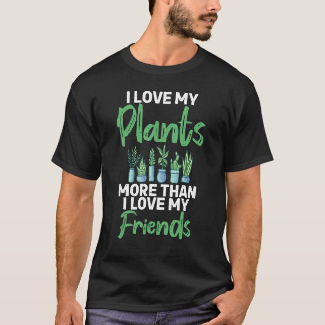 T-shirt J'Aime Mes Plantes Plus Que J'Aime Mes Amis Flowe (Devant)
