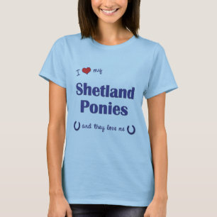T-shirt J'aime mes poneys de Shetland (les poneys
