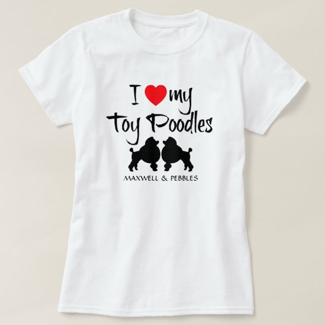T-shirt J'Aime Mes Poodles De Jouets (Design devant)