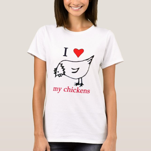T-shirt J'aime mes poulets (Devant)