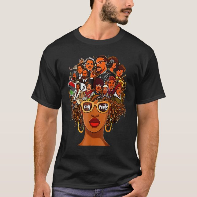 T-shirt J'aime mes racines Retour Histoire Reine Melanin A (Devant)