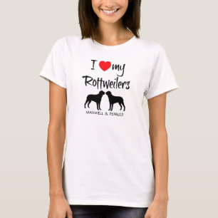 T-shirt J'aime mes Rottweilers