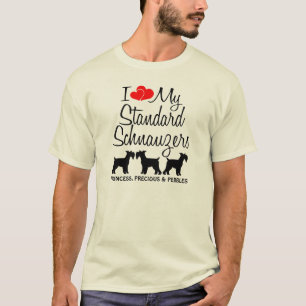 T-shirt J'Aime Mes Trois Chiens Schnauzer Standard