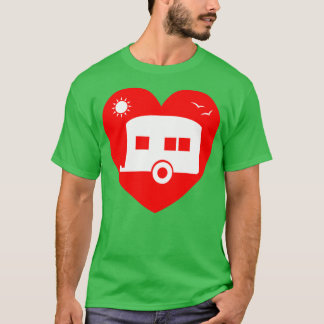 T-shirt J'Aime Mes Vacances D'Été Caravane Camper