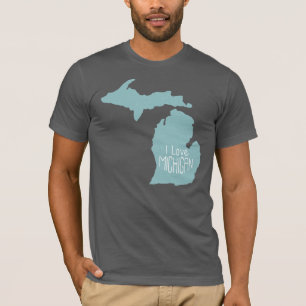 T-shirt J'aime Michigan Blue Grey