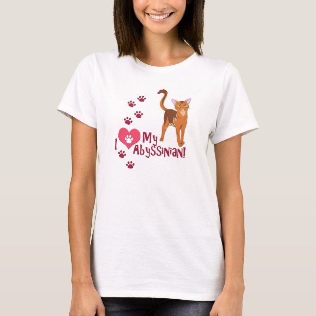 T-shirt J'Aime Mon Abyssinais ! (Devant)