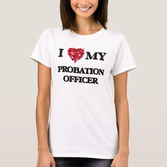 T-shirt J'aime mon agent de probation (Devant)